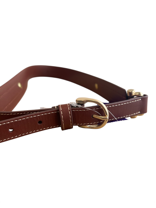 J. McLaughlin Brown Leather Gold hardware Buckle Belts Brown / M