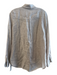 J Mclaughlin Size S Brown & Cream Cotton Collared Button Up Long Sleeve Top Brown & Cream / S
