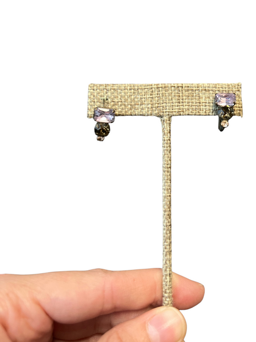 Sorrelli Multi Metal Crystal Clasp Back Earrings Multi