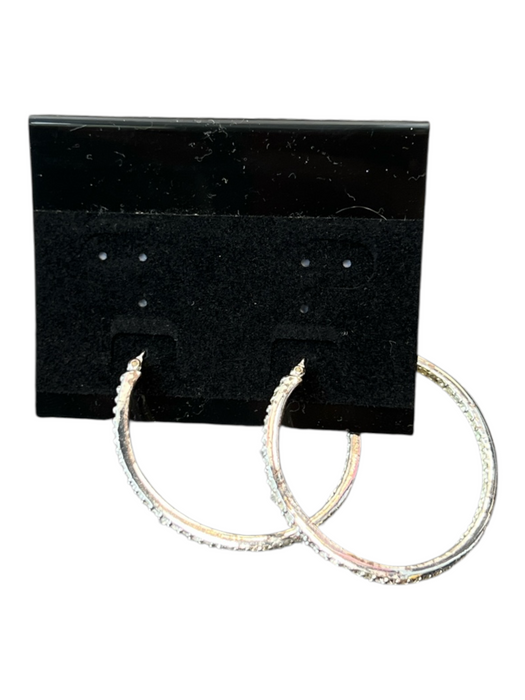 No Brand Silver Metal Hoops Clasp Earrings Silver