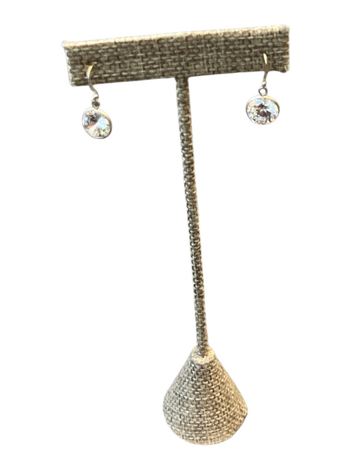 No Brand Silver Metal Stone Dangle Earrings Silver