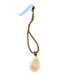 No Brand Gold & White Beaded Chain Tear Drop Stone Knot Detail Necklace Gold & White