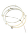 No Brand Silver Metal Stone Bangle 3 band Bracelet Silver