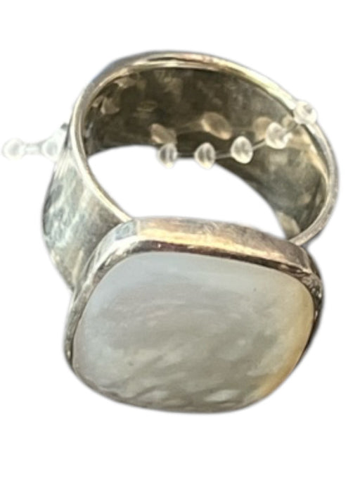 No Brand Silver Metal White Stone Ring Silver