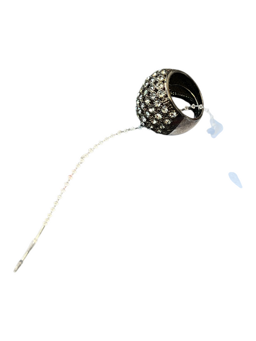 No Brand Black Metal Crystal Thick S Hook Ring Black