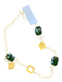 No Brand Gold & Green Metal Square Detail green stone Chain Link Long Necklace Gold & Green
