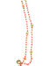 No Brand Red & Gold Metal Beaded Floral design Lobster Clasp Long Necklace Red & Gold