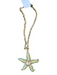 Liz Palacios Blue & Green Metal Crystal Detail Chain Link Star Fish Necklace Blue & Green