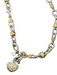 Lauren G Adams Silver & Gold Metal Chain Link Heart Pendant Necklace Silver & Gold