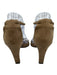 Gucci Shoe Size 37 Brown & Gold Leather Suede Gold hardware T Strap Sandals Brown & Gold / 37