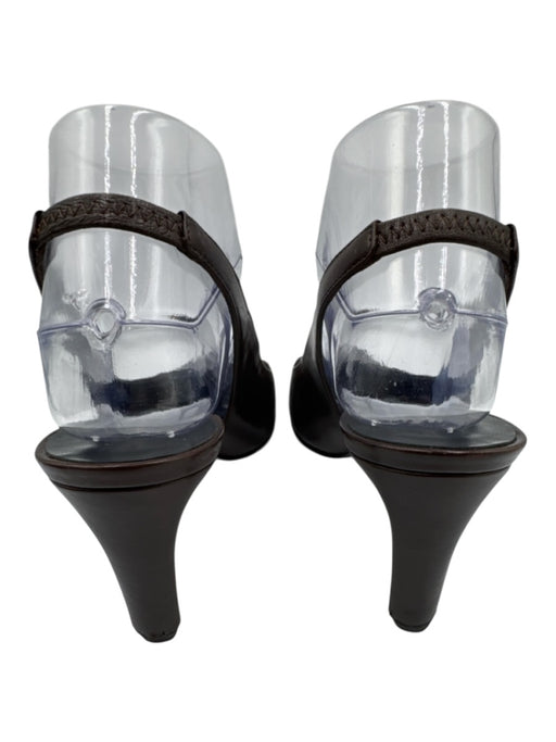 Richard Tyler Shoe Size 37.5 Dark Brown Leather Pointed Toe Stitch Detail Pumps Dark Brown / 37.5