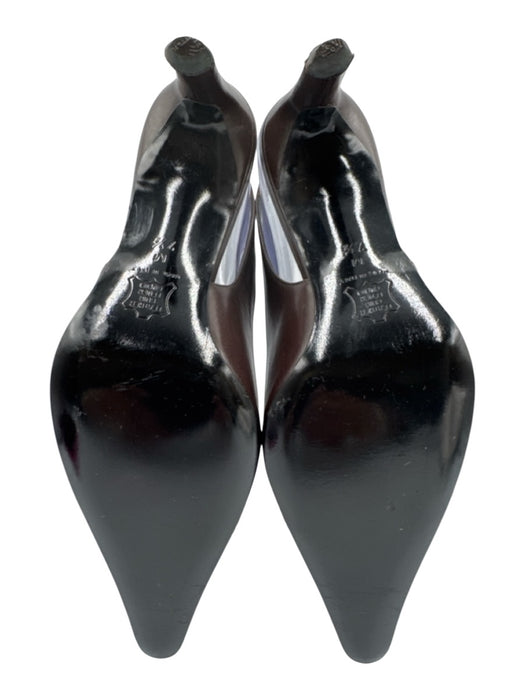 Richard Tyler Shoe Size 37.5 Dark Brown Leather Pointed Toe Stitch Detail Pumps Dark Brown / 37.5