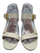 Trina Turk Shoe Size 7 White Leather open toe Strappy Stacked Heel Sandals White / 7