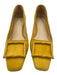 J. McLaughlin Shoe Size 7 Yellow Leather Upper Suede Buckle Detail Pumps Yellow / 7