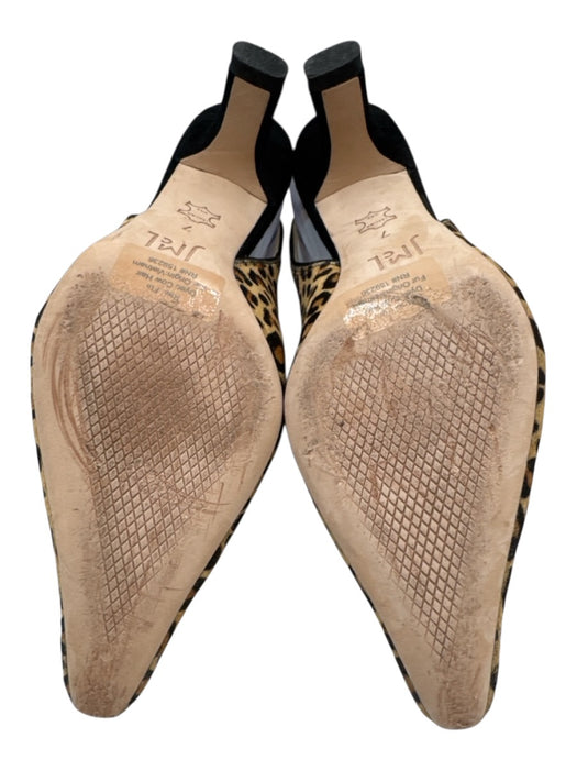 J. McLaughlin Shoe Size 7 Beige & Black Leather Upper Ponyhair Slingbacks Beige & Black / 7