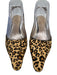 J. McLaughlin Shoe Size 7 Beige & Black Leather Upper Ponyhair Slingbacks Beige & Black / 7