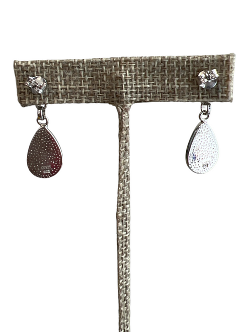 No Brand Blue 925 Stone Tear Drop Dangle Post Back Earrings Blue