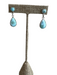 No Brand Blue 925 Stone Tear Drop Dangle Post Back Earrings Blue