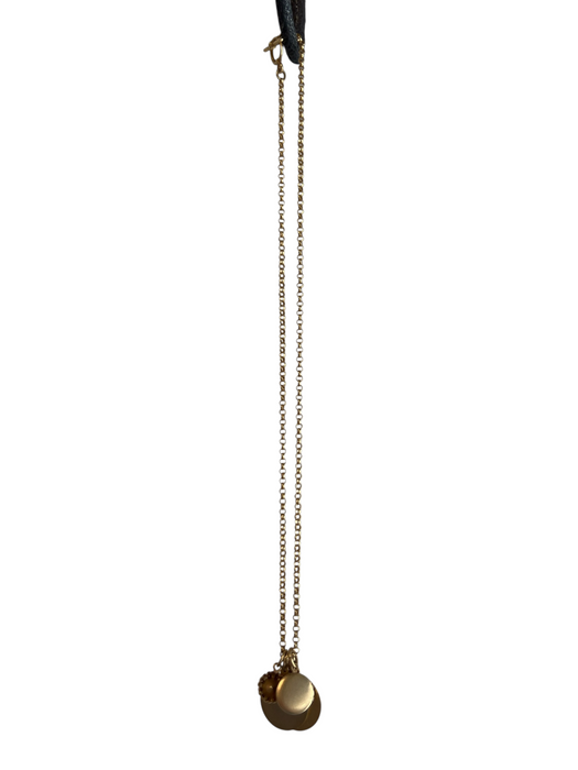 No Brand Gold Metal Rolo Chain Toggle Clasp Locket Charms Necklace Gold