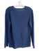 J Mclaughlin Size M Blue Cotton Blend Knit V Neck Wood Buttons Pullover Top Blue / M