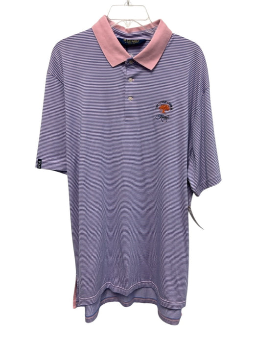 Polo NWT Size XL Blue & Pink Cotton Blend Striped Polo Men's Short Sleeve Blue & Pink / XL