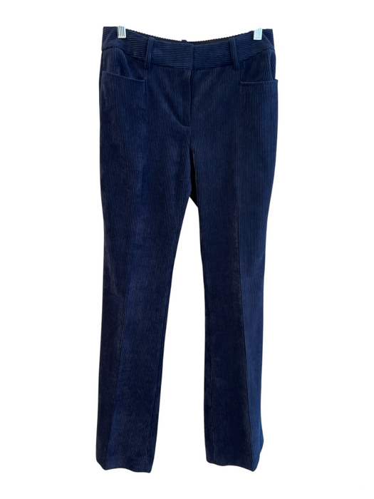 Elie Tahari Size 4 Navy Polyester Blend Corduroy Belt Loops Pockets Pants Navy / 4