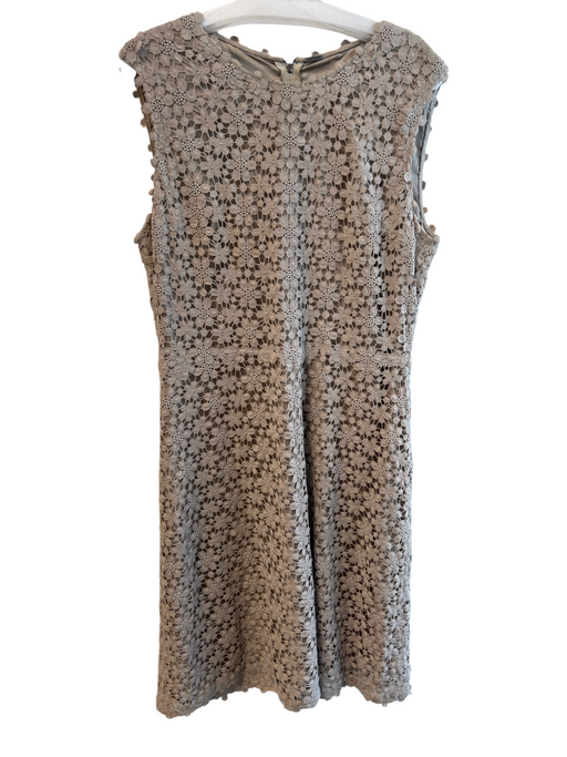Elie Tahari Size 12 Taupe 100% Cotton broderie anglaise Overlay Lined Dress Taupe / 12