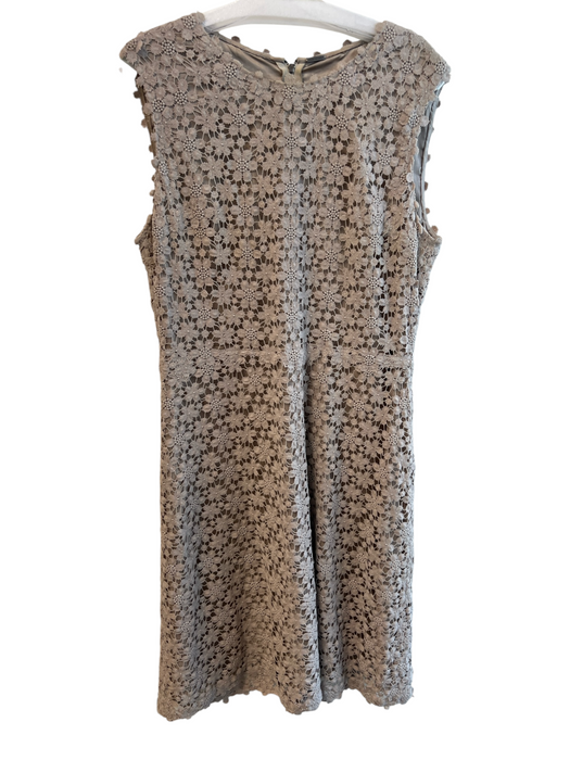 Elie Tahari Size 12 Taupe 100% Cotton broderie anglaise Overlay Lined Dress Taupe / 12