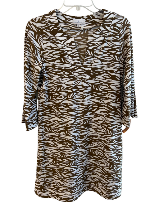 Jude Connally Size S Brown Missing Fabric Tag Animal & Abstract V Neck Dress Brown / S