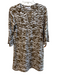 Jude Connally Size S Brown Missing Fabric Tag Animal & Abstract V Neck Dress Brown / S