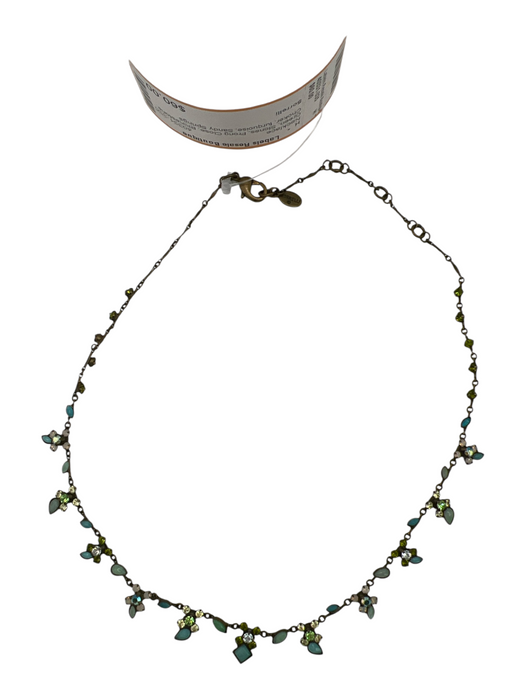Sorrelli Green Stones Prong Close Rhinestone Choker turquoise Necklace Green