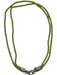 No Brand Green Beads Silver Clasp Gold Accent Lobster Clasp Necklace Green