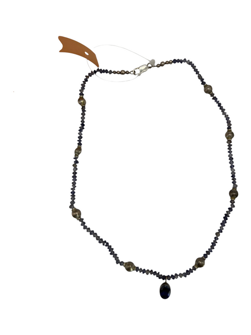 No Brand Purple Beaded Silver purple stone Clasp Necklace Purple