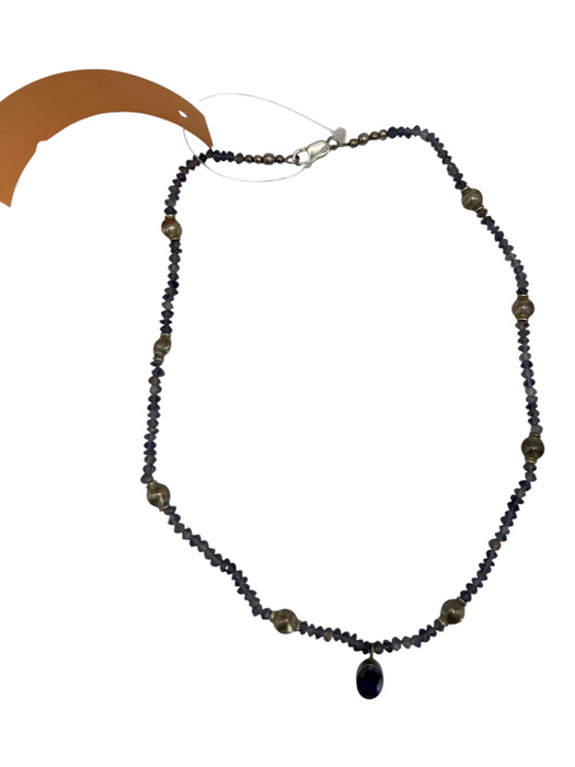 No Brand Purple Beaded Silver purple stone Clasp Necklace Purple