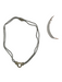 No Brand Silver Chain Double Band gold detal Slide Lock Necklace Silver