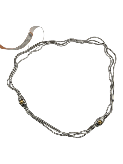 No Brand Silver Chain Triple Chain Magnetic Detach Bracelet Necklace Silver