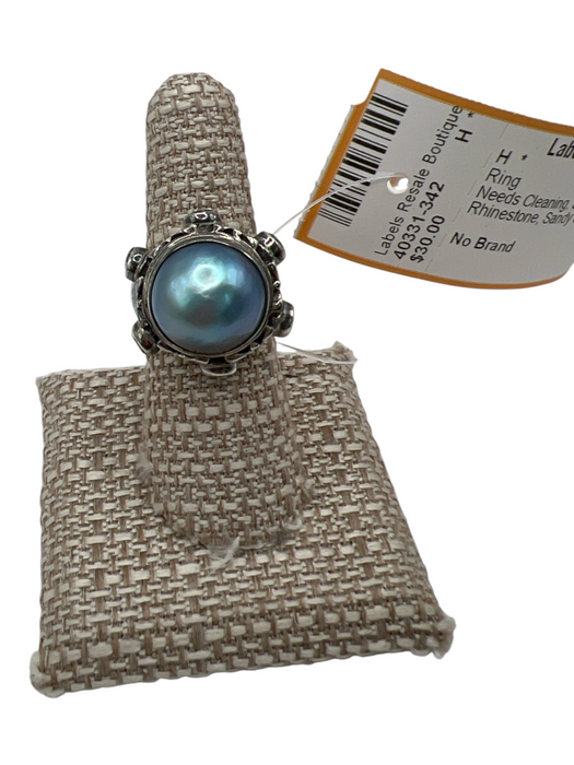 No Brand Silver Blue pearl Rhinestone Ring Silver
