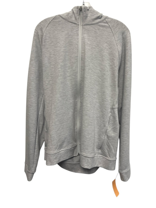 Lululemon Size XL Light Gray Synthetic Heathered Athletic Hoodie Men's Jacket Light Gray / XL