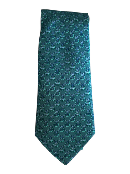 Hermes Green Silk Knots Men's Ties Green