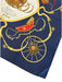Hermes Navy, Yellow, Red Silk Square Rolled Hem scarf Navy, Yellow, Red / 90cm