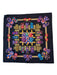 Hermes Black & Multi Silk Square Ribbon Rolled Hem scarf Black & Multi / 90cm