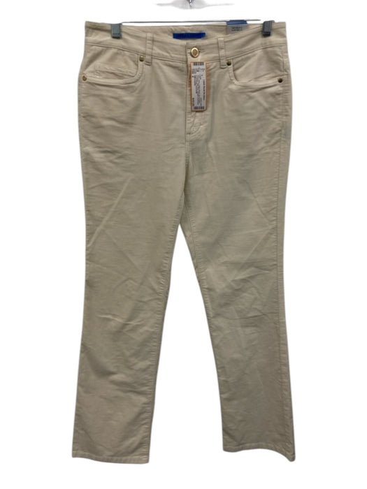 J.McLaughlin Size 2 Ivory Cotton Blend Zip & Button Corduroy High Rise Pants Ivory / 2
