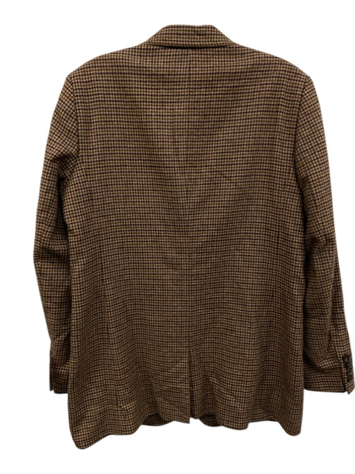 J. McLaughlin Size 46 Brown Multi Wool Blend Herringbone 2 button Pant Set Brown Multi / 46