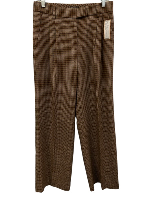 J. McLaughlin Size 46 Brown Multi Wool Blend Herringbone 2 button Pant Set Brown Multi / 46