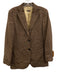 J. McLaughlin Size 46 Brown Multi Wool Blend Herringbone 2 button Pant Set Brown Multi / 46