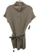 Rocco Ragni Size L Oatmeal Merino Wool Blend Button Front Tie Waist Cardigan Oatmeal / L