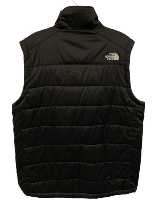 The North Face Size L Black & White Nylon Solid Zipper Men's Vest Black & White / L