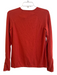 J Mclaughlin Size M Red Cotton Blend Round Neck Button Sleeve Long Sleeve Top Red / M