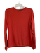 J Mclaughlin Size M Red Cotton Blend Round Neck Button Sleeve Long Sleeve Top Red / M