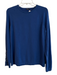 J Mclaughlin Size M Blue Cotton Blend Round Neck Button Sleeve Long Sleeve Top Blue / M